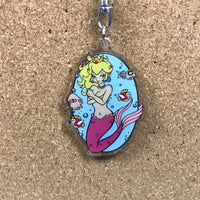 Double Sided Princess Mermaid Keychain Acrylic
